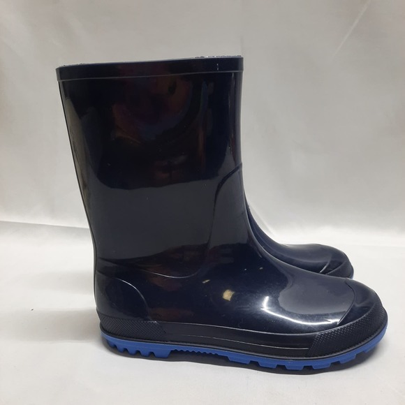 NWOT Unisex Kids Blue Rubber Rain Boots 2-3 - Picture 2 of 8